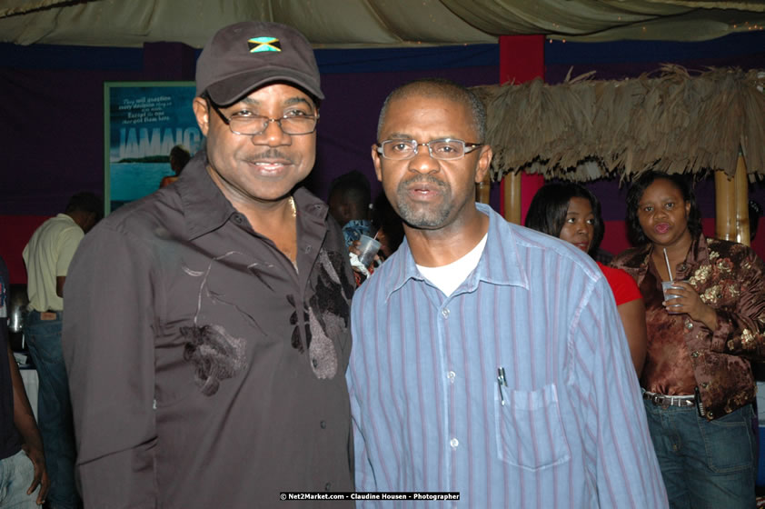 The Hon. Orette Bruce Goldwin, M.P., Prime Minister of Jamaica, Minister of Tourism, Hon. Edmund Bartlett, and Director of Tourism, Basil Smith at the Air Jamaica Jazz and Blues Festival 2008 The Art of Music - Thrusday, January 24, 2008 - Air Jamaica Jazz & Blues 2008 The Art of Music venue at the Aqaueduct on Rose Hall Resort & Counrty Club, Montego Bay, St. James, Jamaica W.I. - Thursday, January 24 - Saturday, January 26, 2008 - Photographs by Net2Market.com - Claudine Housen & Barry J. Hough Sr, Photographers - Negril Travel Guide, Negril Jamaica WI - http://www.negriltravelguide.com - info@negriltravelguide.com...!