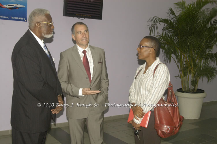 Jamaica Air Shuttle Launch @ MBJ Airports Limited, Wednesday, January 20, 2010, Sangster International Airport, Montego Bay, St. James, Jamaica W.I. - Photographs by Net2Market.com - Barry J. Hough Sr, Photographer/Photojournalist - The Negril Travel Guide - Negril's and Jamaica's Number One Concert Photography Web Site with over 40,000 Jamaican Concert photographs Published -  Negril Travel Guide, Negril Jamaica WI - http://www.negriltravelguide.com - info@negriltravelguide.com...!