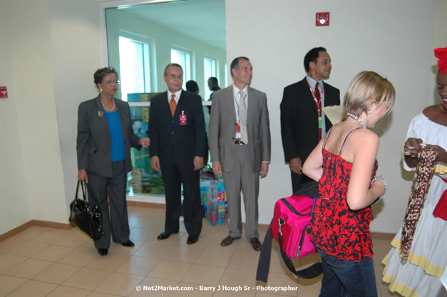 MBJ Airports Limited Welcomes WestJet Airlines - Inaugural Scheduled Service From Toronto Pearsons International Airport - Monday, December 10, 2007 - Sangster International Airport - MBJ Airports Limited, Montego Bay, Jamaica W.I. - Photographs by Net2Market.com - Barry J. Hough Sr, Photographer - Negril Travel Guide, Negril Jamaica WI - http://www.negriltravelguide.com - info@negriltravelguide.com...!