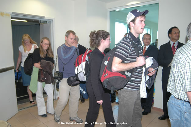 MBJ Airports Limited Welcomes WestJet Airlines - Inaugural Scheduled Service From Toronto Pearsons International Airport - Monday, December 10, 2007 - Sangster International Airport - MBJ Airports Limited, Montego Bay, Jamaica W.I. - Photographs by Net2Market.com - Barry J. Hough Sr, Photographer - Negril Travel Guide, Negril Jamaica WI - http://www.negriltravelguide.com - info@negriltravelguide.com...!