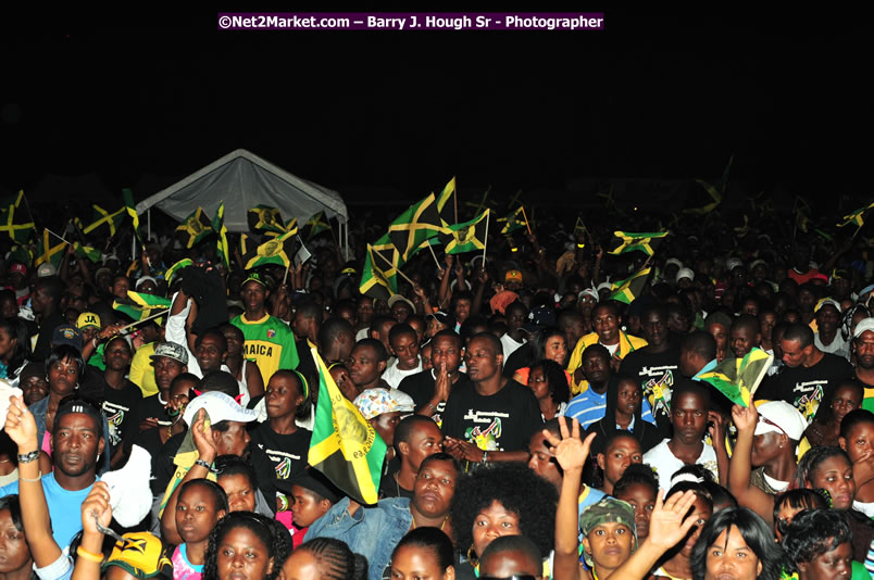 Usain Bolt of Jamaica - The Fastest Man In The World  - Usain Bolt Homecoming Celebrations Concert at the William Knibb High School Play Field, Trelawny - Ice, Ding Dong, Ravers Clavers, D'Angel, Voicemail, RDX and Dancers, Wayne Marshall, Tammi Chynn, Bugle, Nero, Tanya Stephens, Richie Spice, Kip Rich,and Shaggy - Photographs by Net2Market.com - Barry J. Hough Sr. Photojournalist/Photograper - Photographs taken with a Nikon D300 - Negril Travel Guide, Negril Jamaica WI - http://www.negriltravelguide.com - info@negriltravelguide.com...!