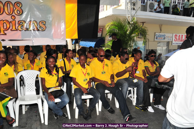 The City of Montego Bay Welcomes Our 2008 Olympians - Western Motorcade - Civic Ceremony - A Salute To Our Beijing Heros - Sam Sharpe Square, Montego Bay, Jamaica - Tuesday, October 7, 2008 - Photographs by Net2Market.com - Barry J. Hough Sr. Photojournalist/Photograper - Photographs taken with a Nikon D300 - Negril Travel Guide, Negril Jamaica WI - http://www.negriltravelguide.com - info@negriltravelguide.com...!