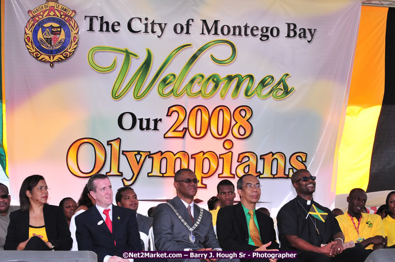 The City of Montego Bay Welcomes Our 2008 Olympians - Western Motorcade - Civic Ceremony - A Salute To Our Beijing Heros - Sam Sharpe Square, Montego Bay, Jamaica - Tuesday, October 7, 2008 - Photographs by Net2Market.com - Barry J. Hough Sr. Photojournalist/Photograper - Photographs taken with a Nikon D300 - Negril Travel Guide, Negril Jamaica WI - http://www.negriltravelguide.com - info@negriltravelguide.com...!