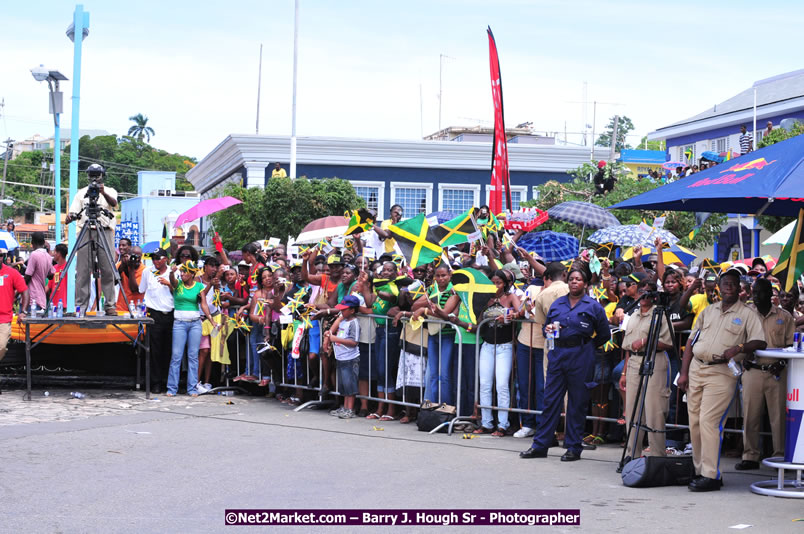 The City of Montego Bay Welcomes Our 2008 Olympians - Western Motorcade - Civic Ceremony - A Salute To Our Beijing Heros - Sam Sharpe Square, Montego Bay, Jamaica - Tuesday, October 7, 2008 - Photographs by Net2Market.com - Barry J. Hough Sr. Photojournalist/Photograper - Photographs taken with a Nikon D300 - Negril Travel Guide, Negril Jamaica WI - http://www.negriltravelguide.com - info@negriltravelguide.com...!